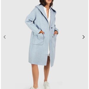 Women's Light Blue Hooded Coat